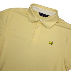Clubhouse Collection Polo Shirt Mens Medium Yellow Masters Golf Made Italy